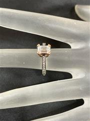 Lady's Diamond Engagement Ring 37 Diamonds 1.01 Carat T.W. 10K 2 Tone Gold 3.8g